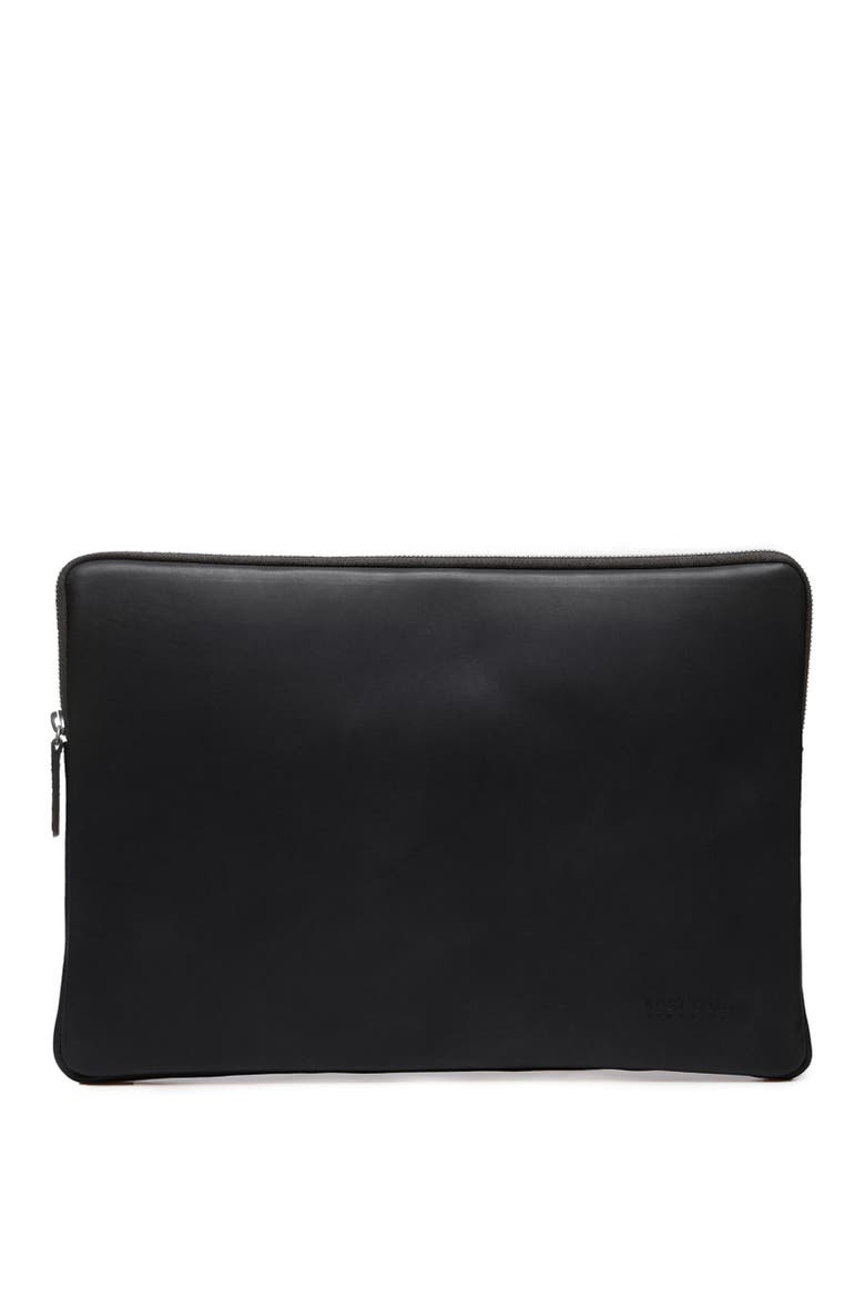 Clifford Leather Laptop Sleeve, Alternate, color, Black