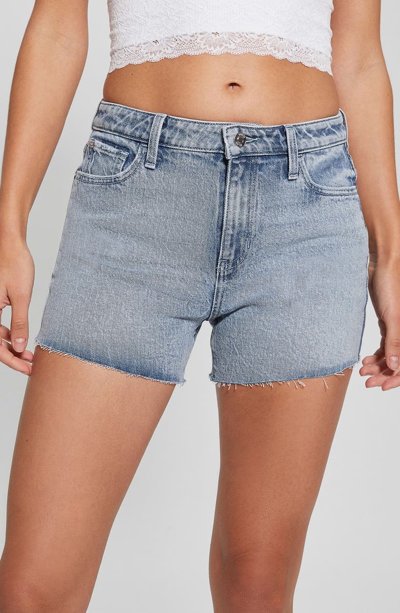 GUESS Cutoff Denim Shorts, Alternate, color,