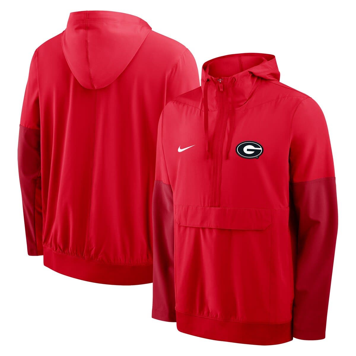 Nike Men's Nike Red Georgia Bulldogs Anorak Half-Zip Hoodie Jacket