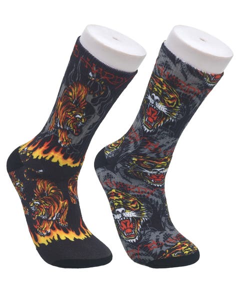 Tiger 360 Print Full Cushion Crew Sock 2-Pack