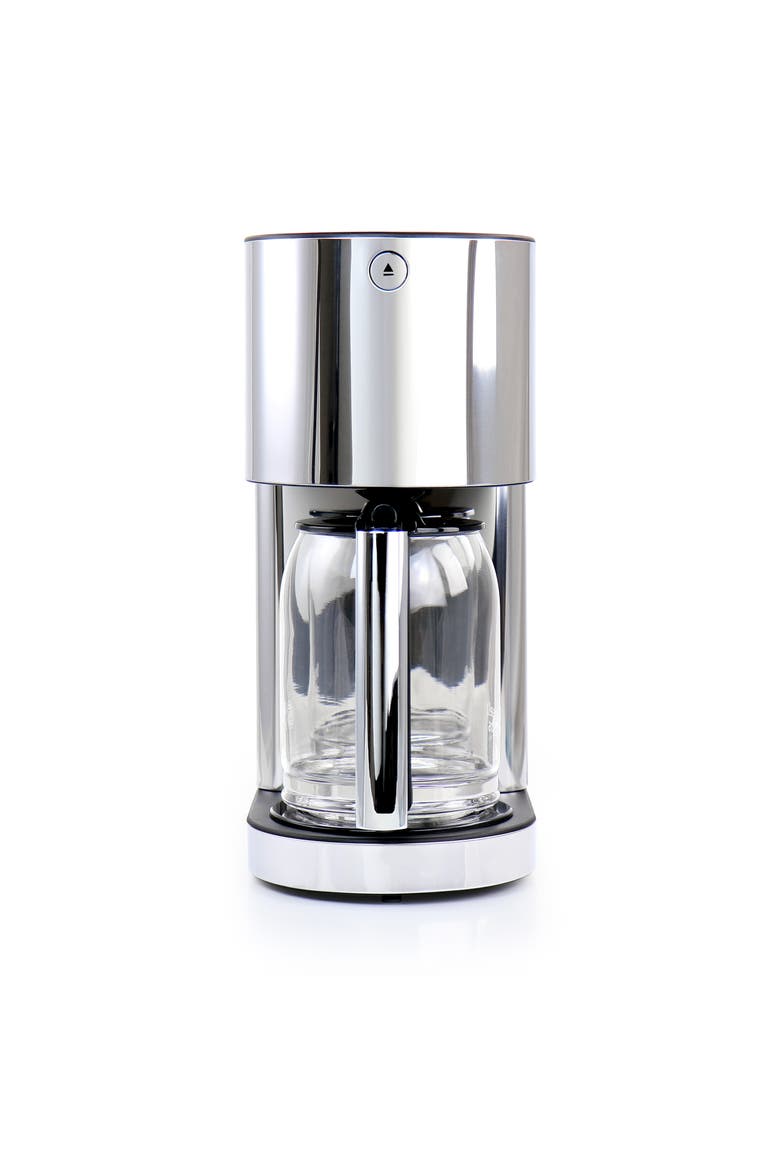 Glass 8 Cup Coffeemaker in Black and Stainless Steel, Alternate, color, Silver