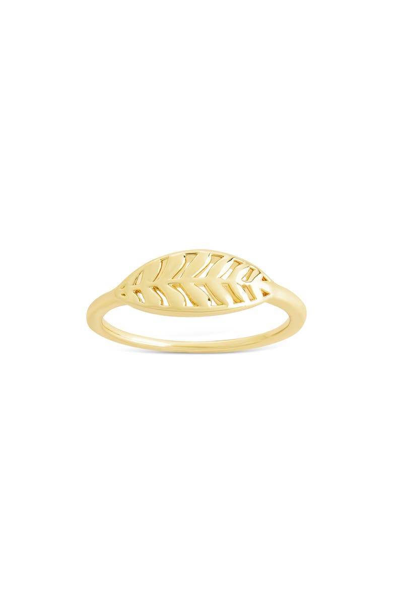 Sterling Forever Tyla Textured Signet Ring, Main, color, Gold