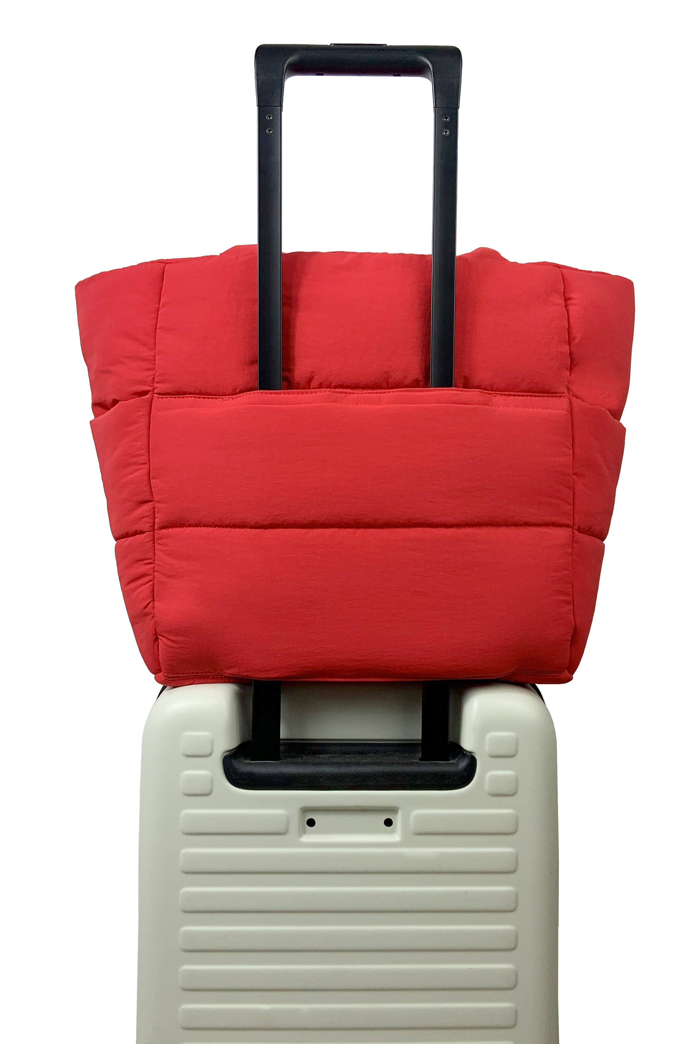 Thacker Quinn Quilted Nylon Tote Bag, Alternate, color, Apple