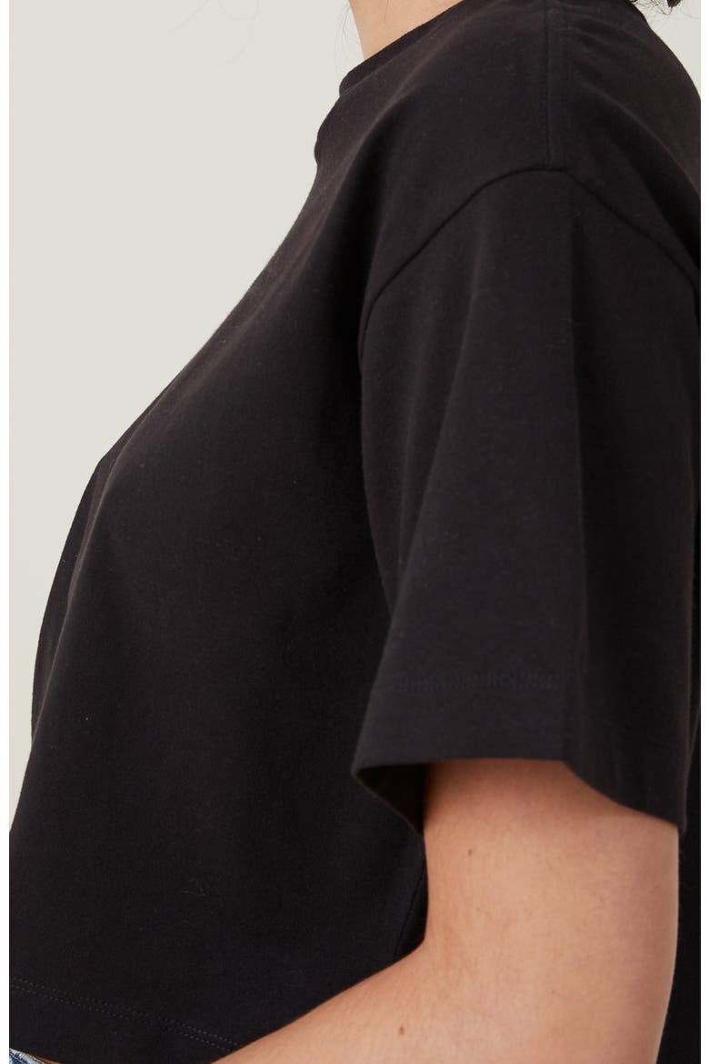 Cropped Boxy Tee, Alternate, color, BLACK