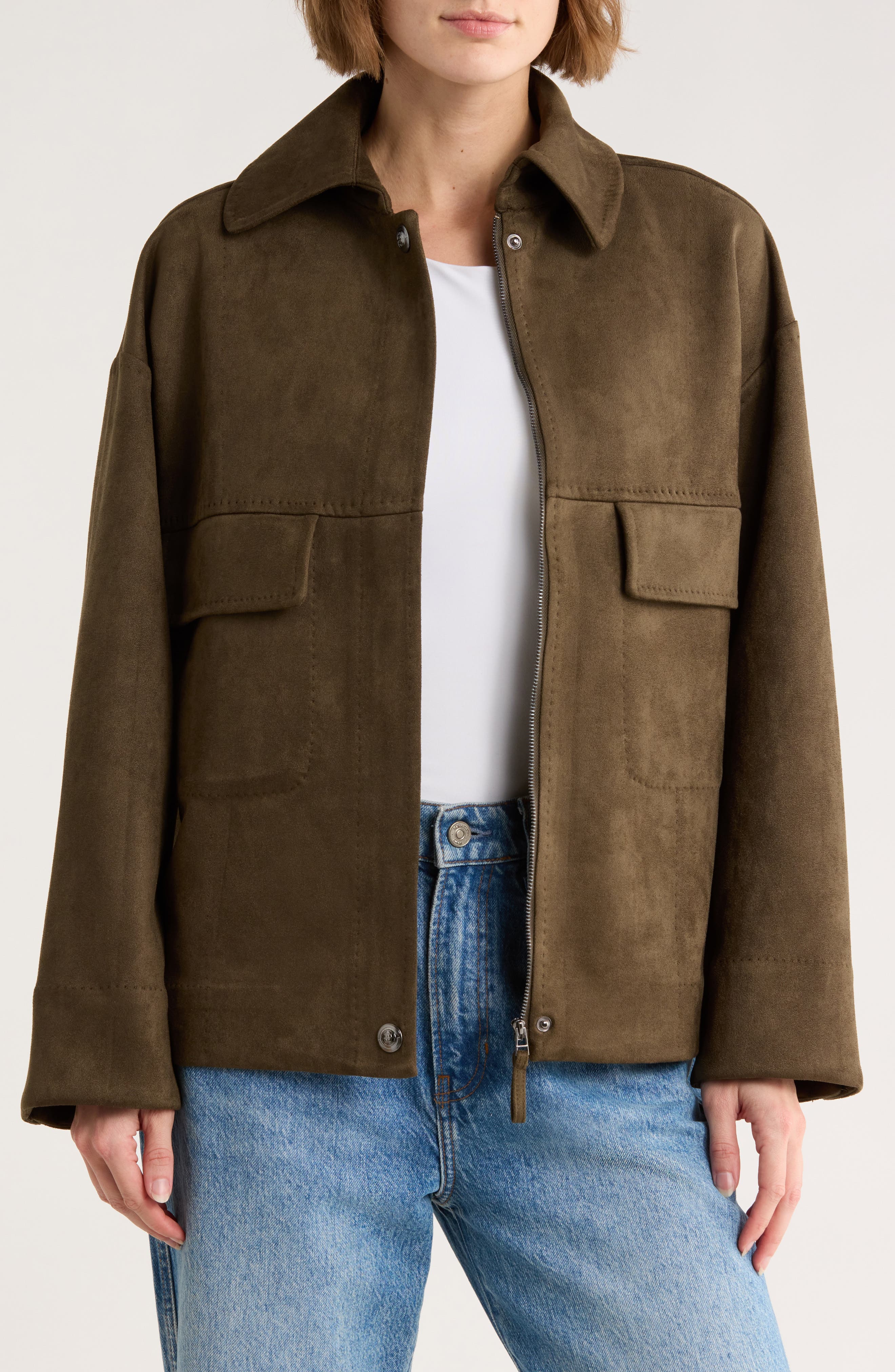 MAX STUDIO Faux Suede Jacket