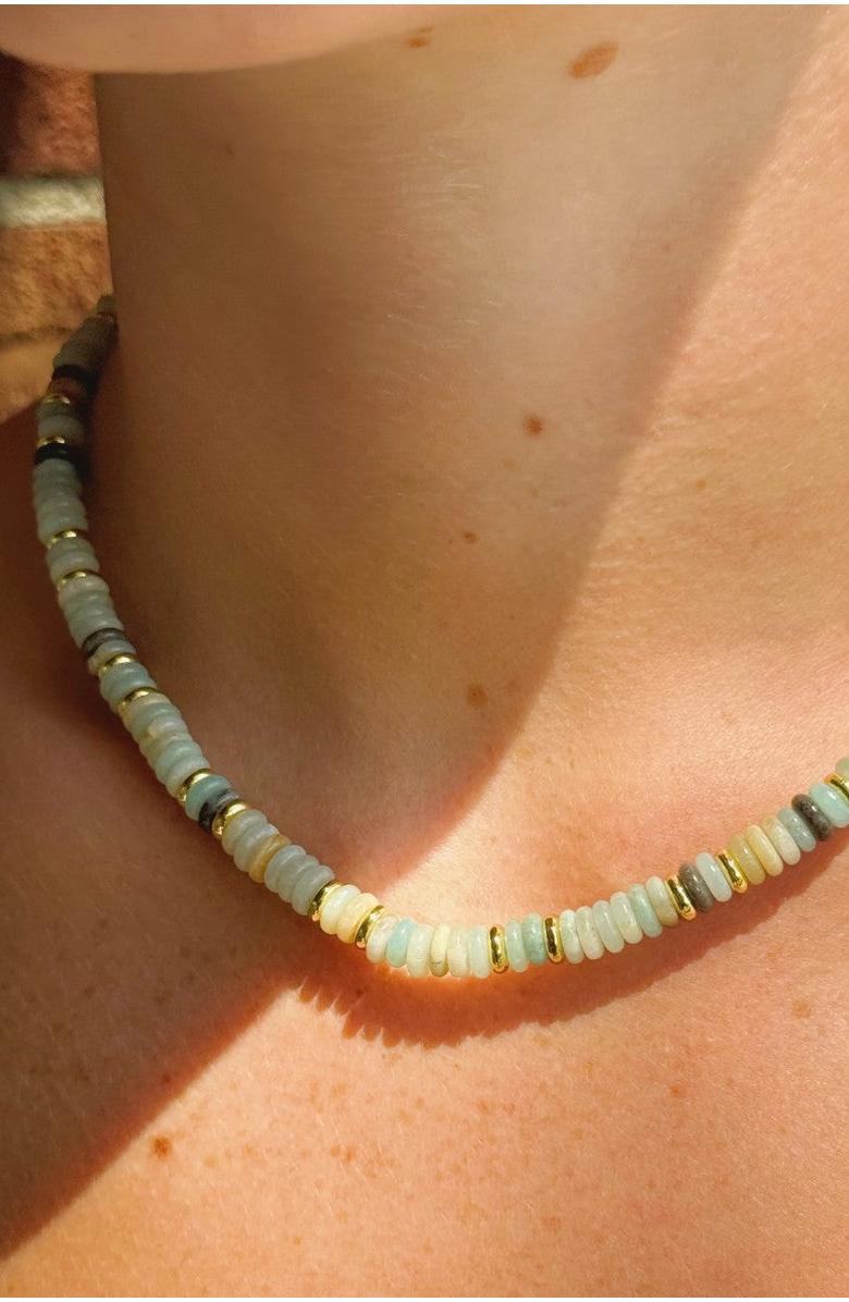 Little Sky Stone Lila Mixed Gemstone Necklace, Alternate, color, Green / White