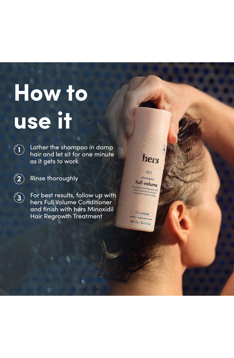 HIMS & HERS Full Volume Shampoo Volumizing, Shine Enhancing, Soft Cedar & Citron Formula, Alternate, color, Beige