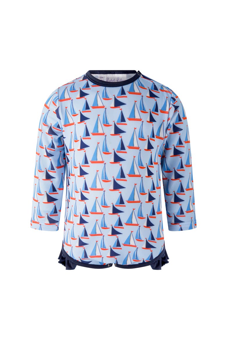 Sailboat Frill Rashguard, Main, color, Blue