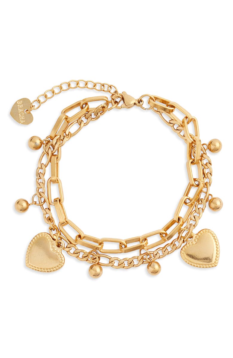 Bracha Juliet Heart Charm Bracelet, Main, color,