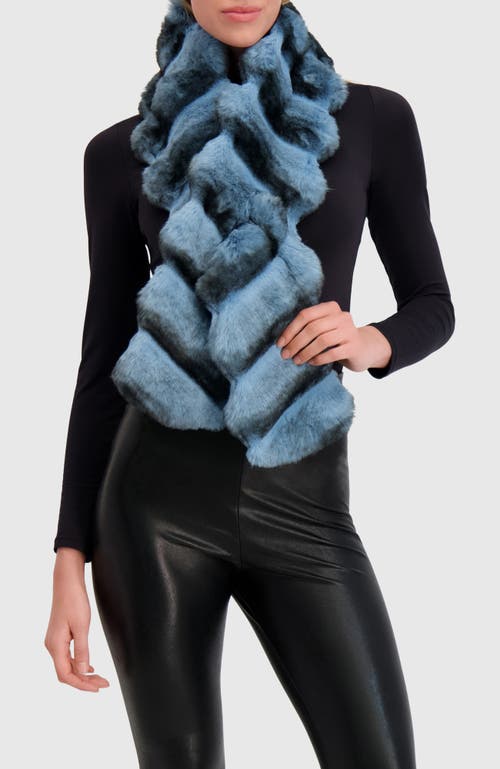 Lyla Grant Fur-free Chinchilla (faux Fur) Pull-through Scarf In Blue