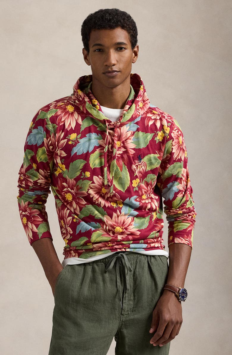 Polo Ralph Lauren Floral Print Cotton Jersey Hooded T-Shirt, Alternate, color, 