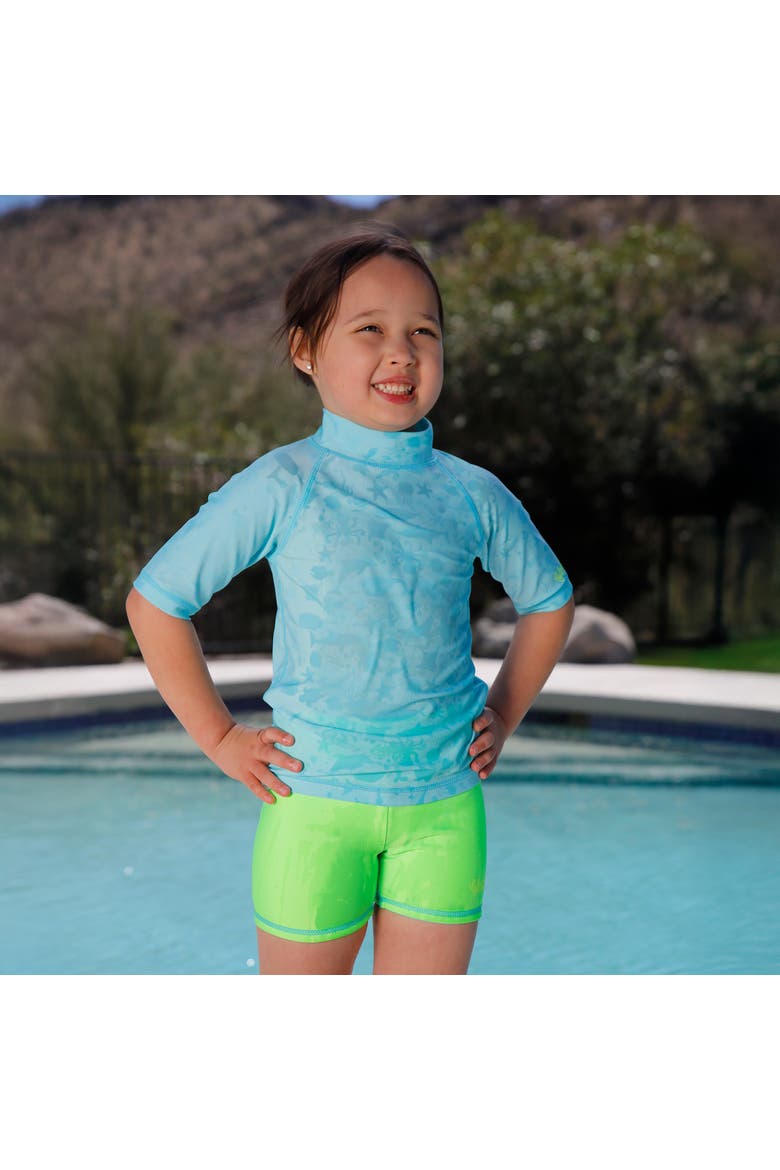 Reversible Active Swim Shorts, Alternate, color, Neon Sky/Neon Green