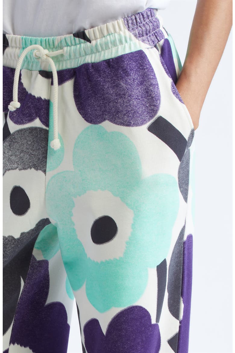 Varret Floral Cotton Sweatpants, Alternate, color, OFF WHITE MINT VIOLET