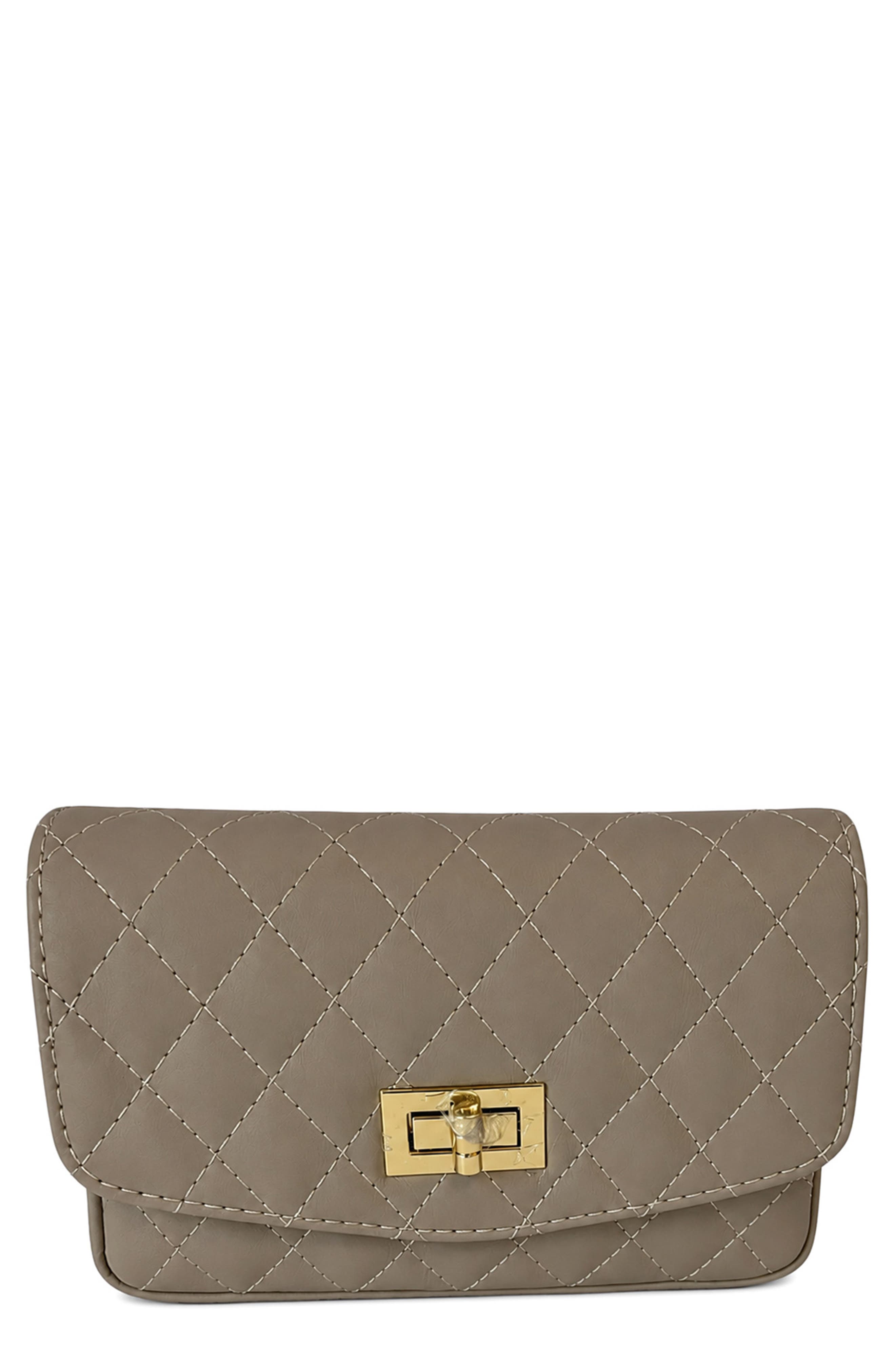 Quinn Quilted Leather Crossbody Bag, Main, color, TAUPE