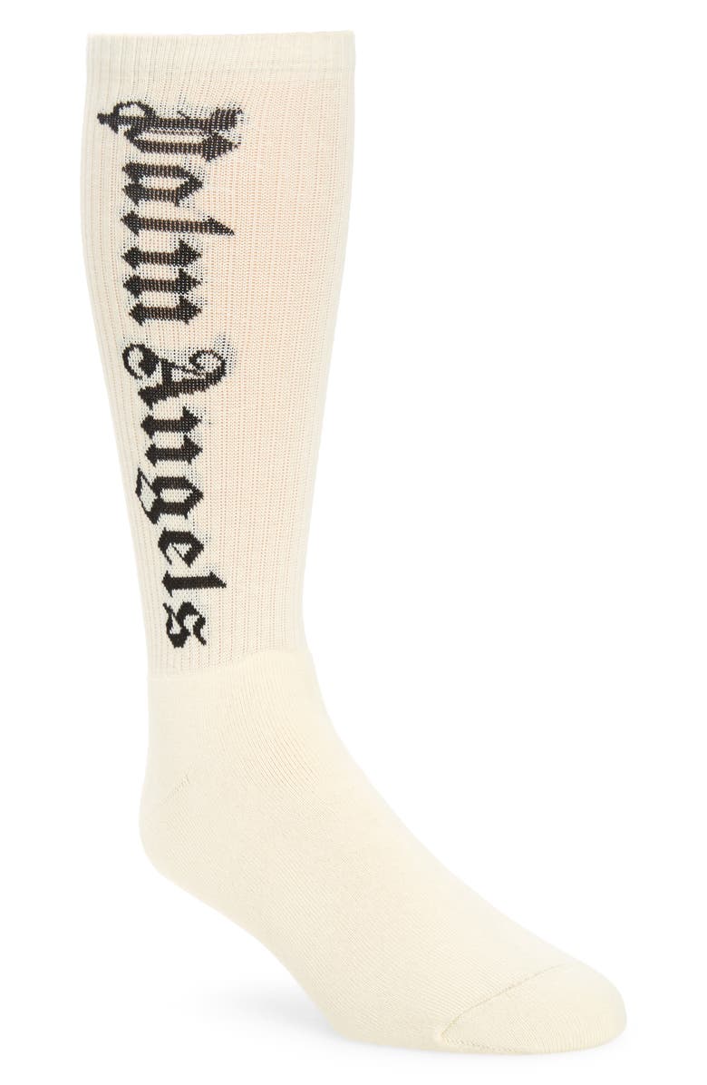 Palm Angels Classic Logo Cotton Blend Crew Socks, Main, color, 