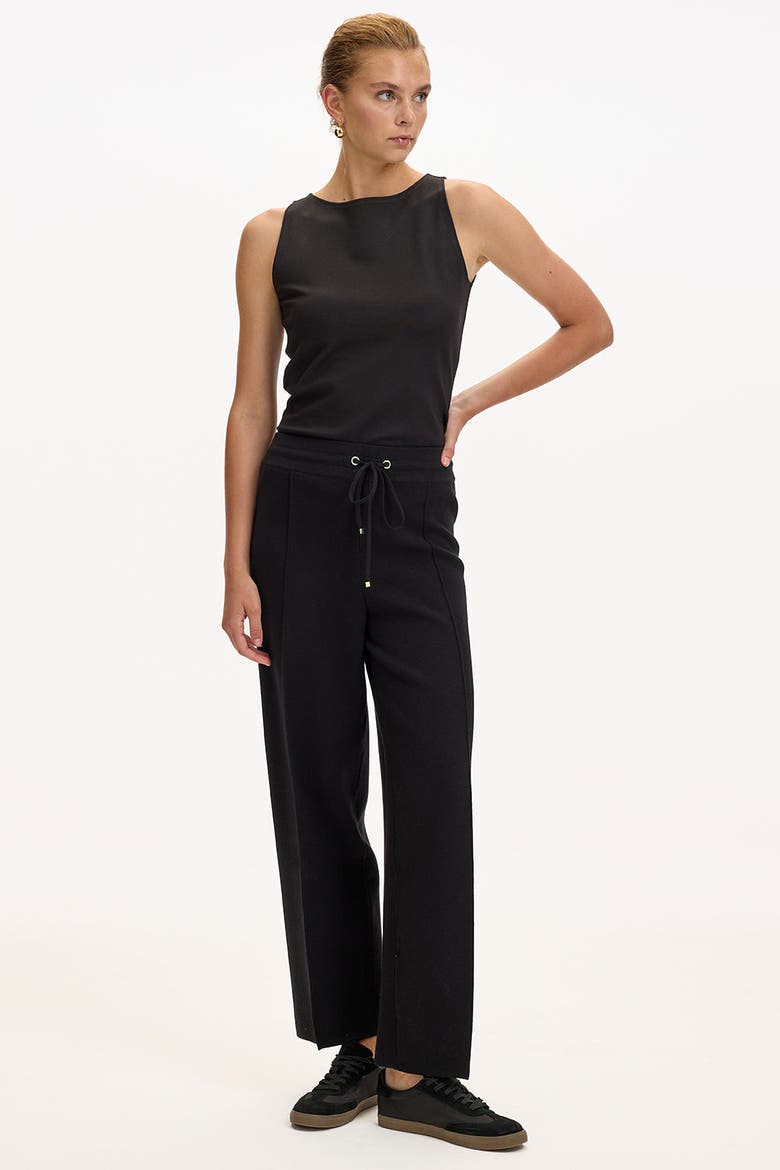 Drawstring Knitted Trousers, Main, color, Black