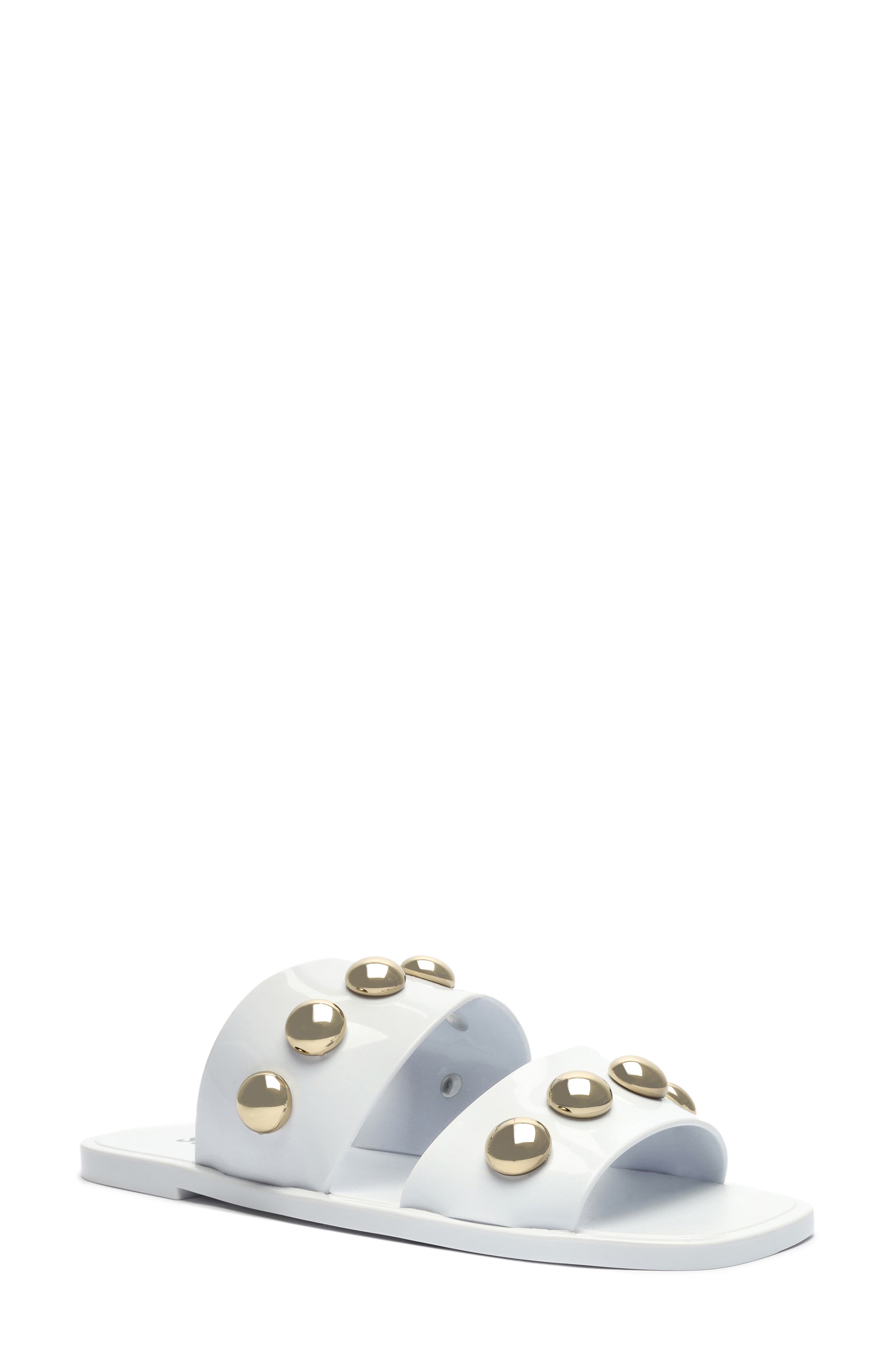 Lizzie Slide Sandal, Main, color, WHITE