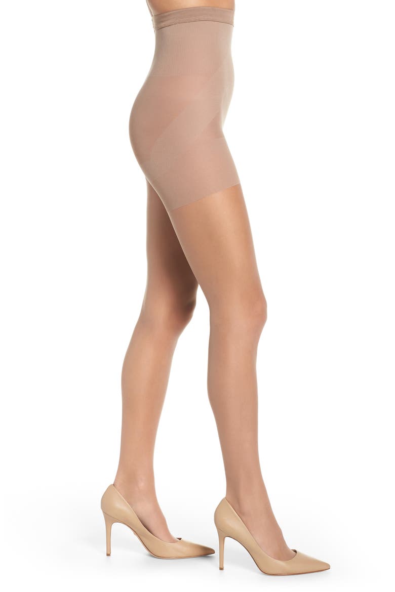 Naked Sheer Control Top High Waist Pantyhose, Main, color, SOL