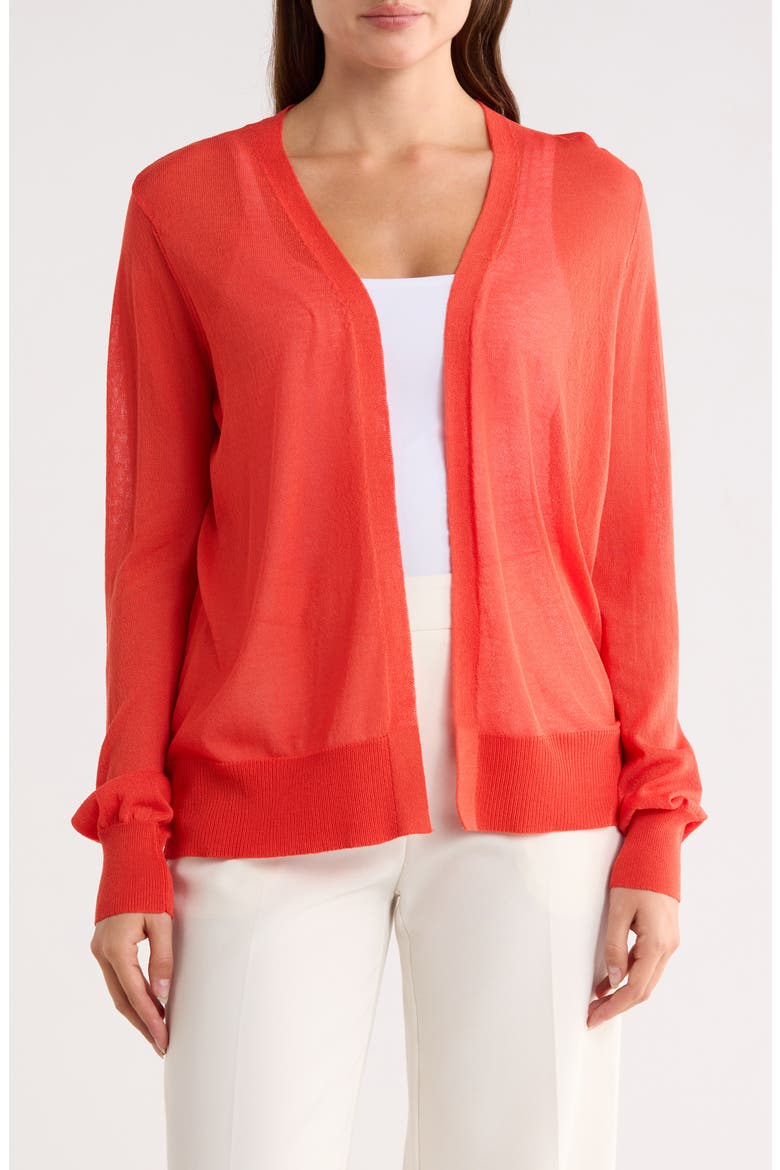 Tissue Knit Cardigan, Main, color, ORANGE FIRE