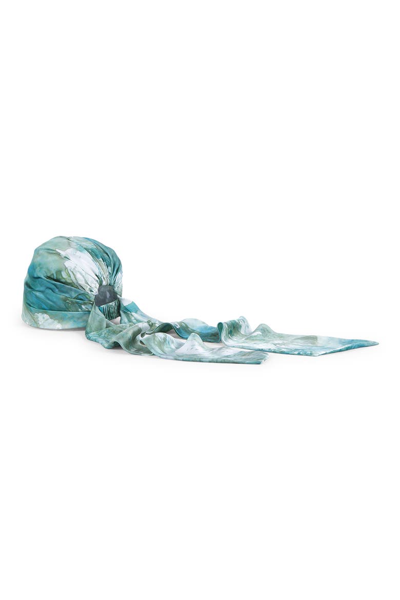 Gigi Satin Head Wrap, Alternate, color, SAGE