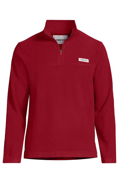 Lands' End Anyweather Fleece Quarter Zip Pullover In Red