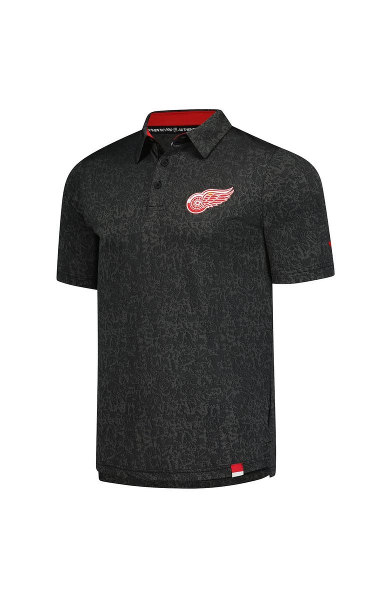 FANATICS Men's Fanatics  Black Detroit Red Wings Authentic Pro Jacquard Polo, Alternate, color, 