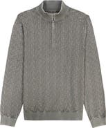 Robert Graham Aubin Basketweave Quarter Zip Sweater