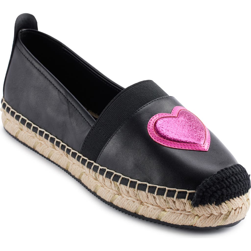 Karl Lagerfeld Women's Manika Heart Patch Espadrille Flats In Black