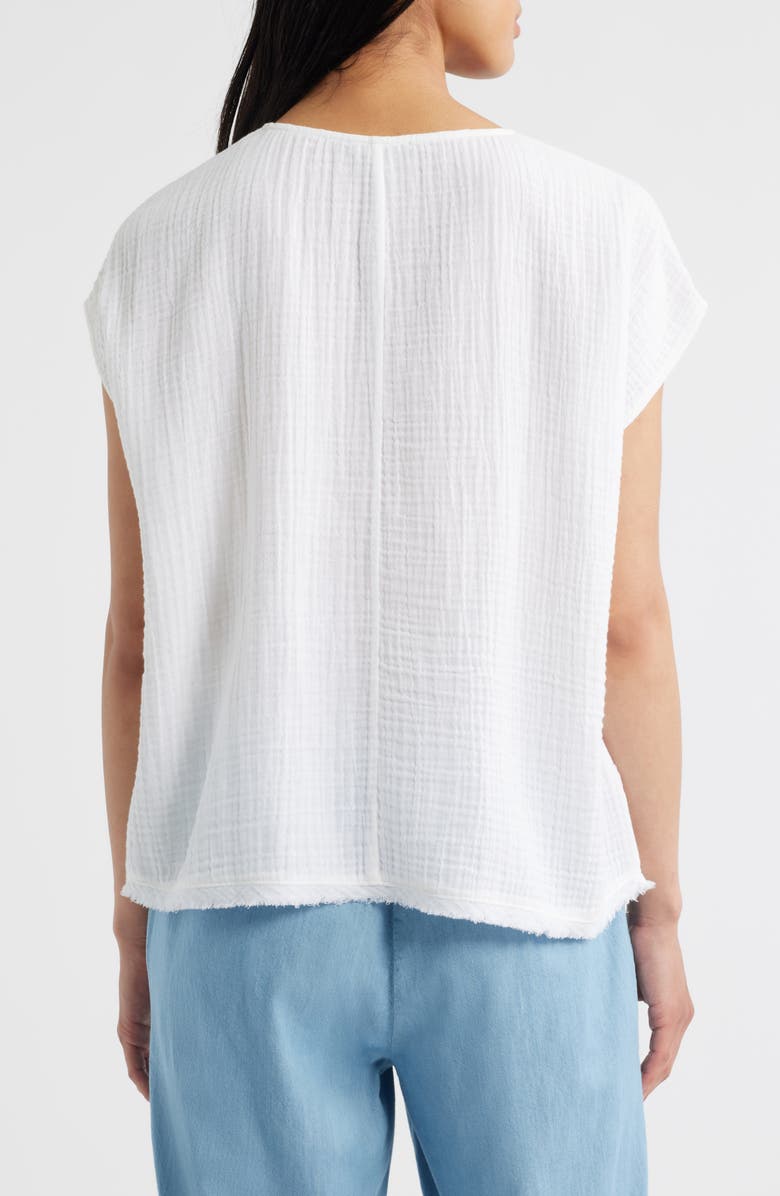 Eileen Fisher V-Neck Dolman Sleeve Organic Cotton Gauze Top, Alternate, color, 