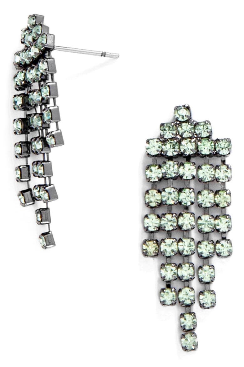 'Gem' Waterfall Earrings, Main, color, GREEN