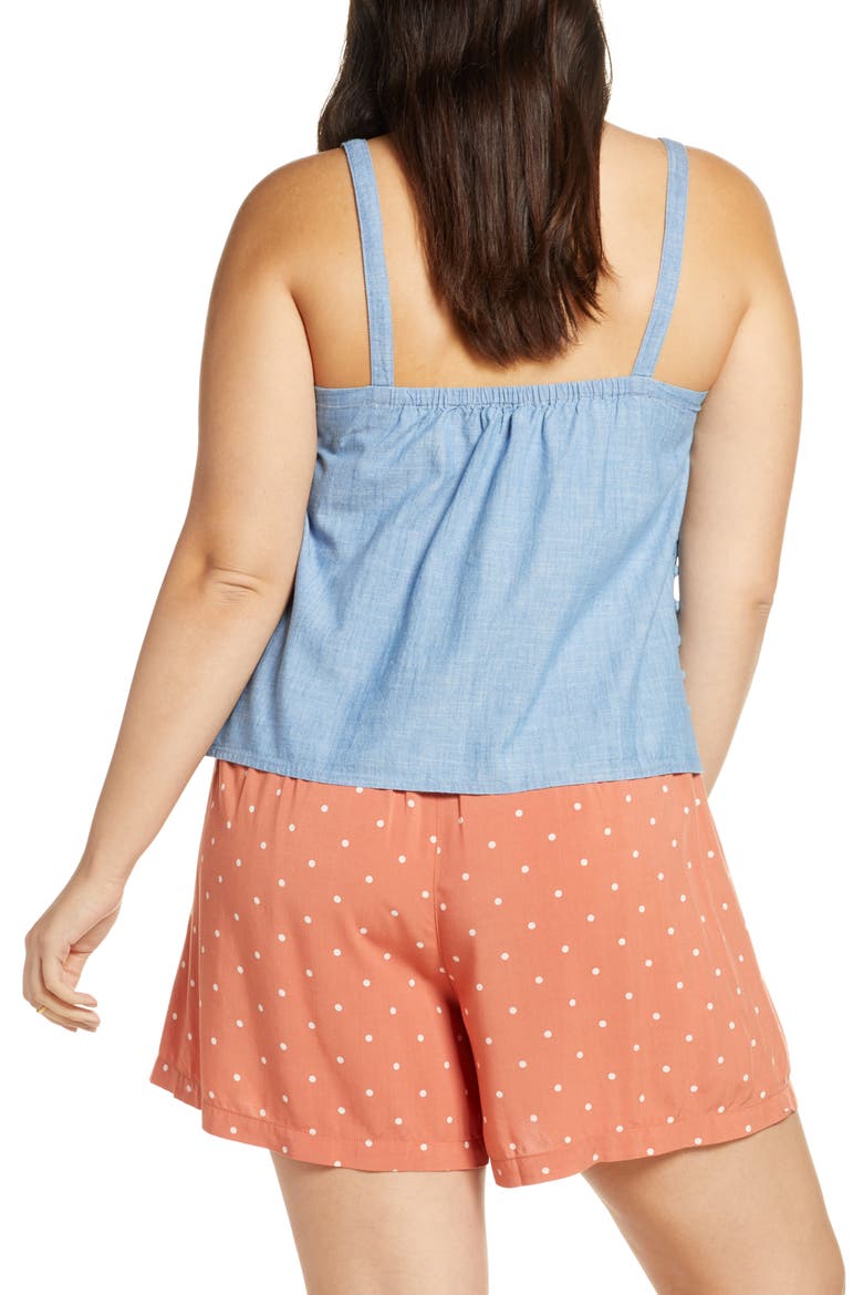 Side Button Chambray Camisole, Alternate, color, PALE INDIGO