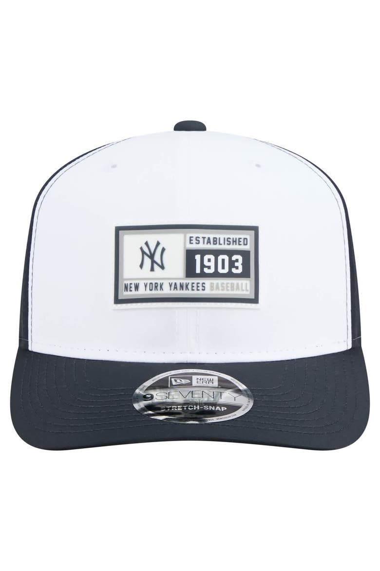 Men's New Era White/Navy New York Yankees Established Patch 9SEVENTY Adjustable Hat, Alternate, color, White