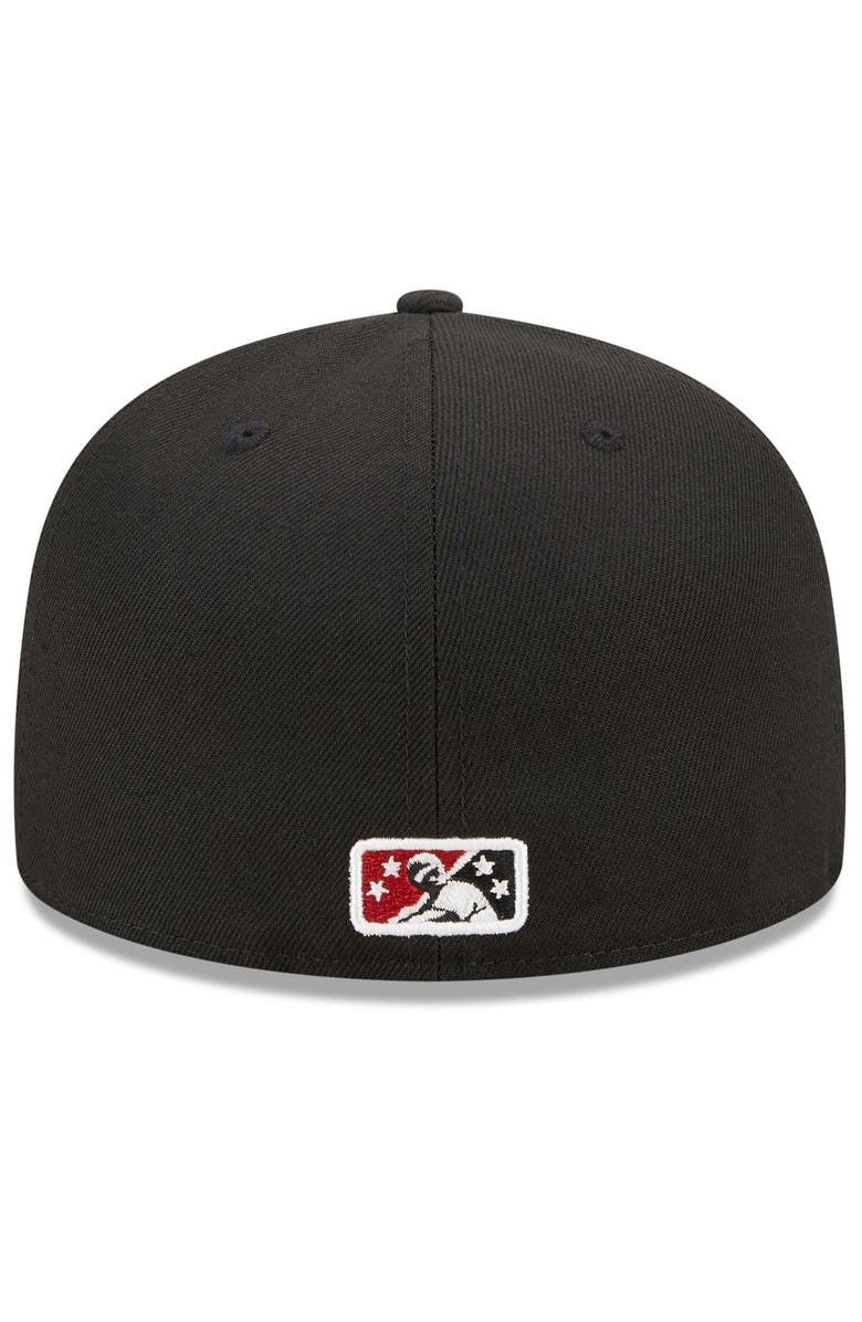 New Era Men's New Era Black Modesto Nuts Marvel x Minor League 59FIFTY Fitted Hat, Alternate, color, 