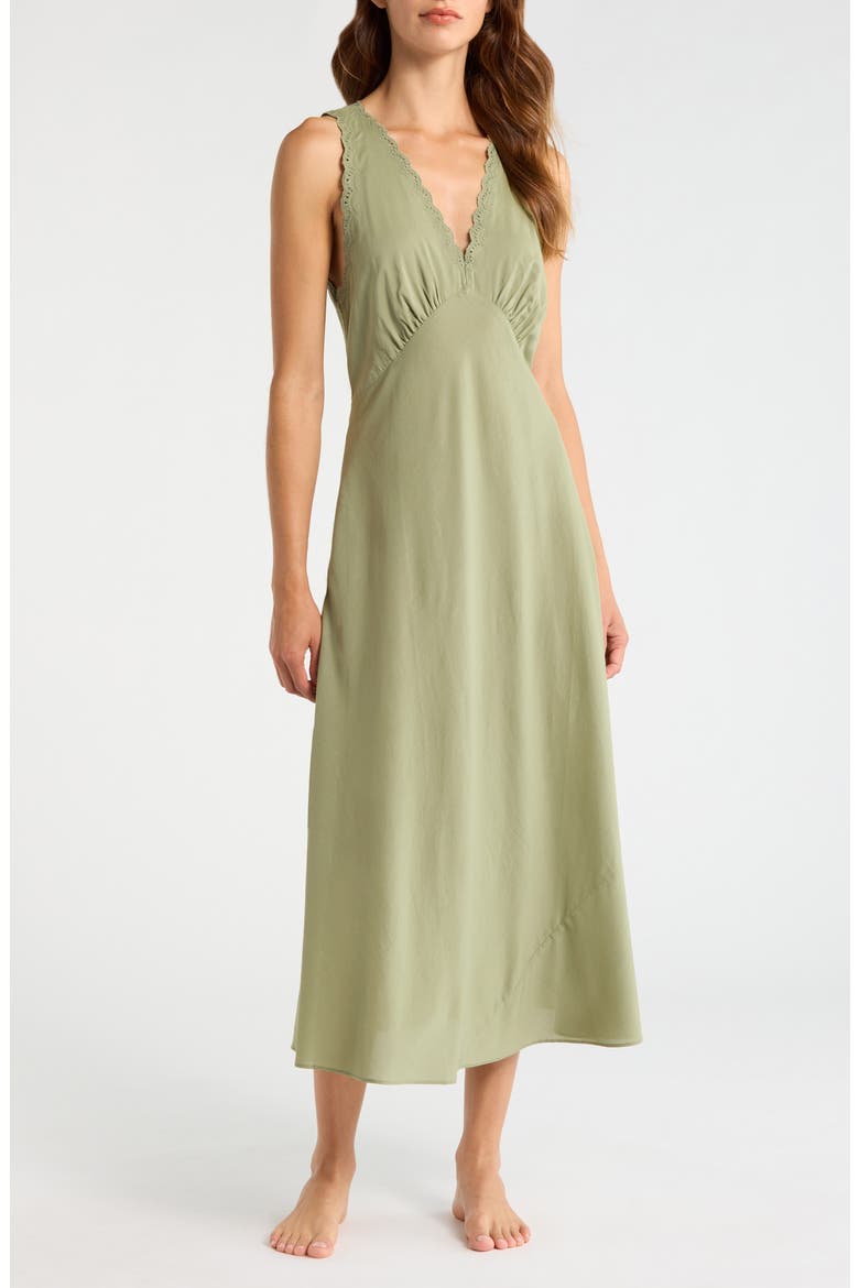 Lila Sleeveless Sleep Dress, Main, color, ARTICHOKE