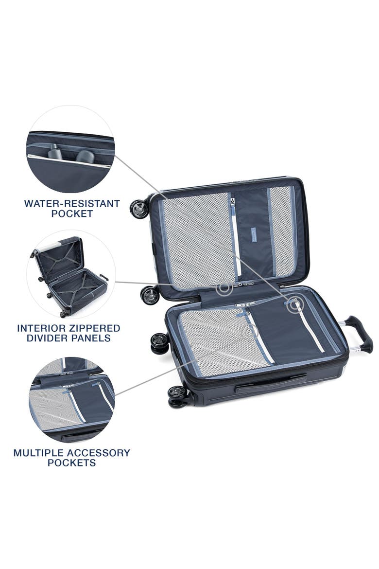 Platinum Elite Hardside Expandable 25" Medium Checked Spinner Luggage, Alternate, color, Shadow Black