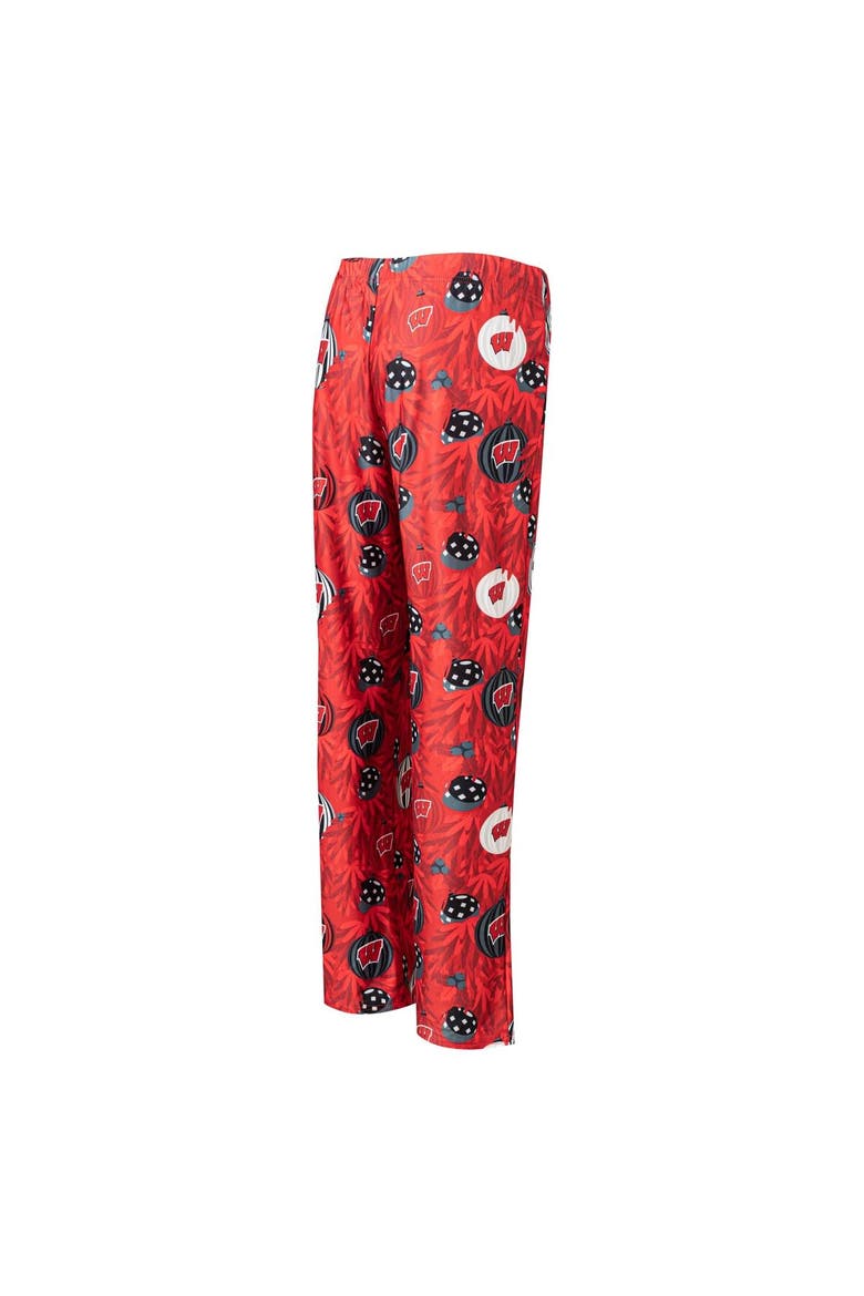 Women's Concepts Sport Red Wisconsin Badgers Tinsel Ugly Sweater Long Sleeve T-Shirt & Pants Sleep Set, Alternate, color, Red