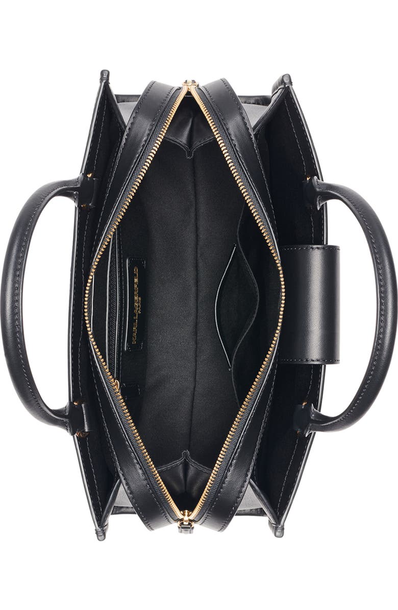 KARL LAGERFELD PARIS Madelyn Satchel Bag, Alternate, color, Black/ Gold