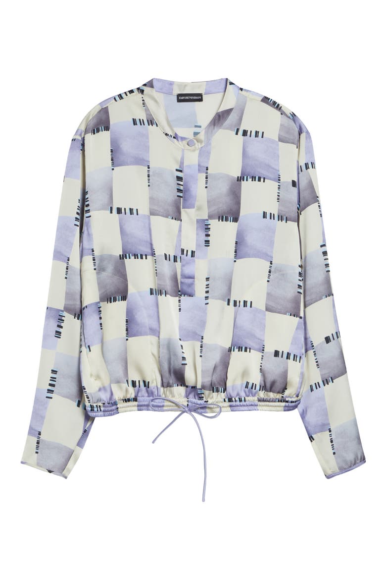 Check Satin Top, Alternate, color, PURPLE