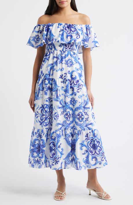 Off the Shoulder Tiered Maxi Dress