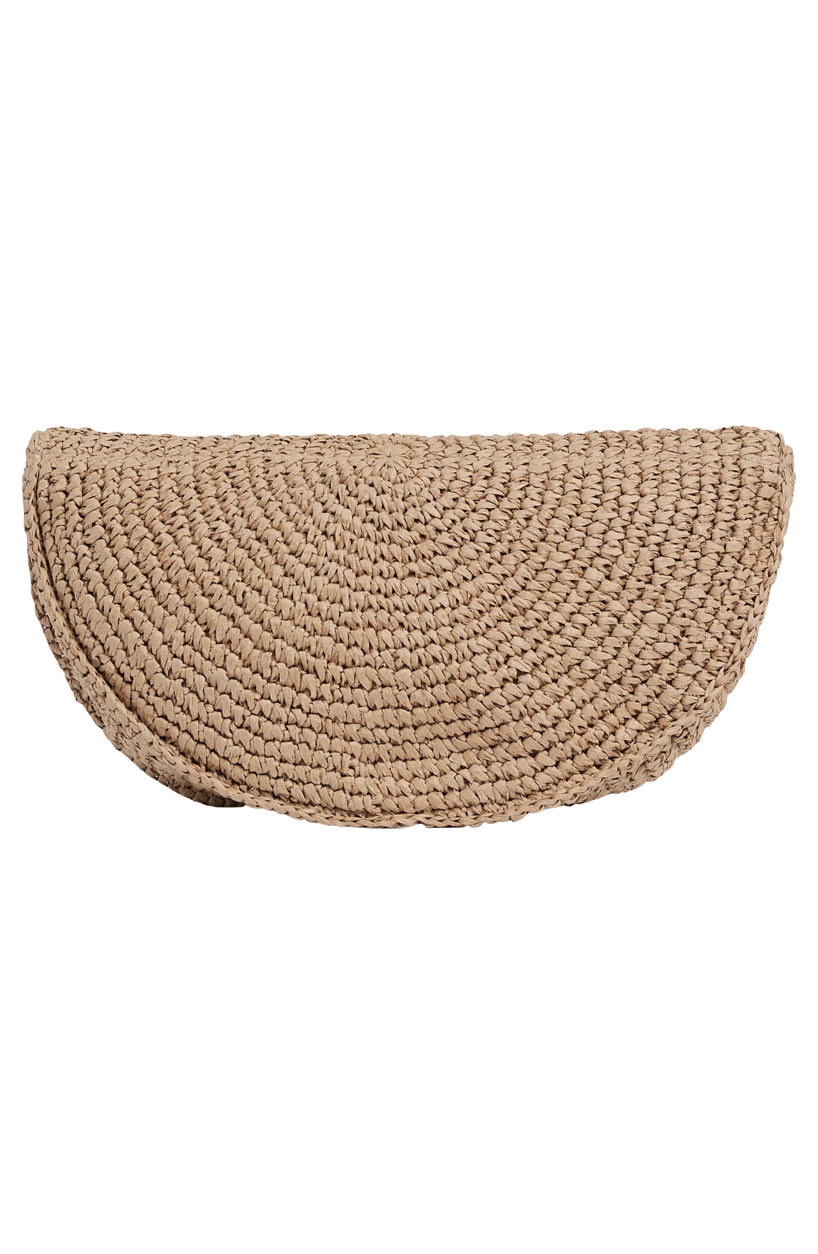 Reiss Aria Woven Clutch, Alternate, color, Natural