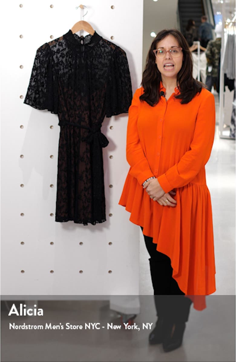 Vine Embroidery Cotton & Silk Cocktail Dress, sales video thumbnail