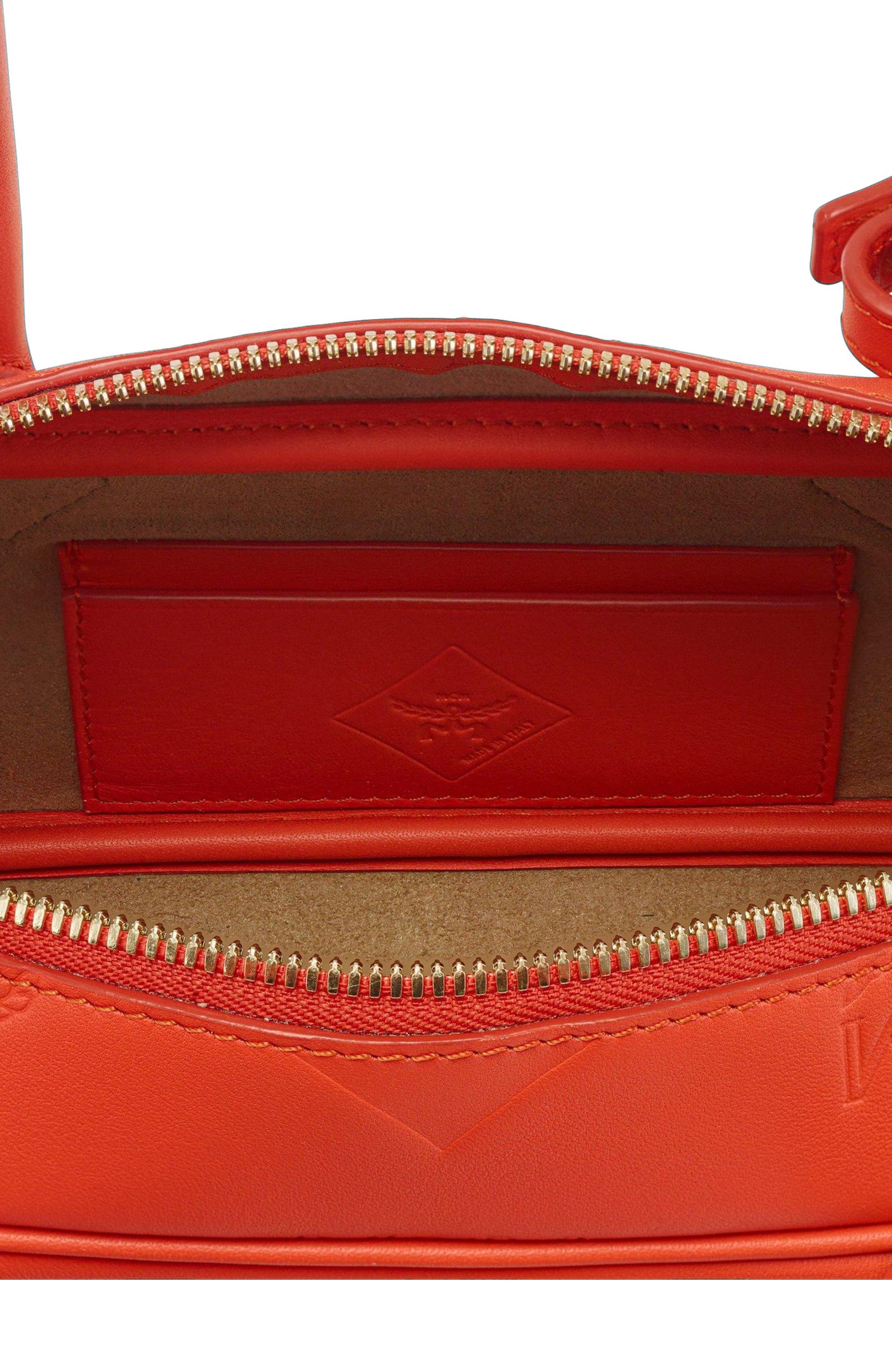 MCM Aren Shoulder Bag in Maxi Monogram Leather, Alternate, color, Orange