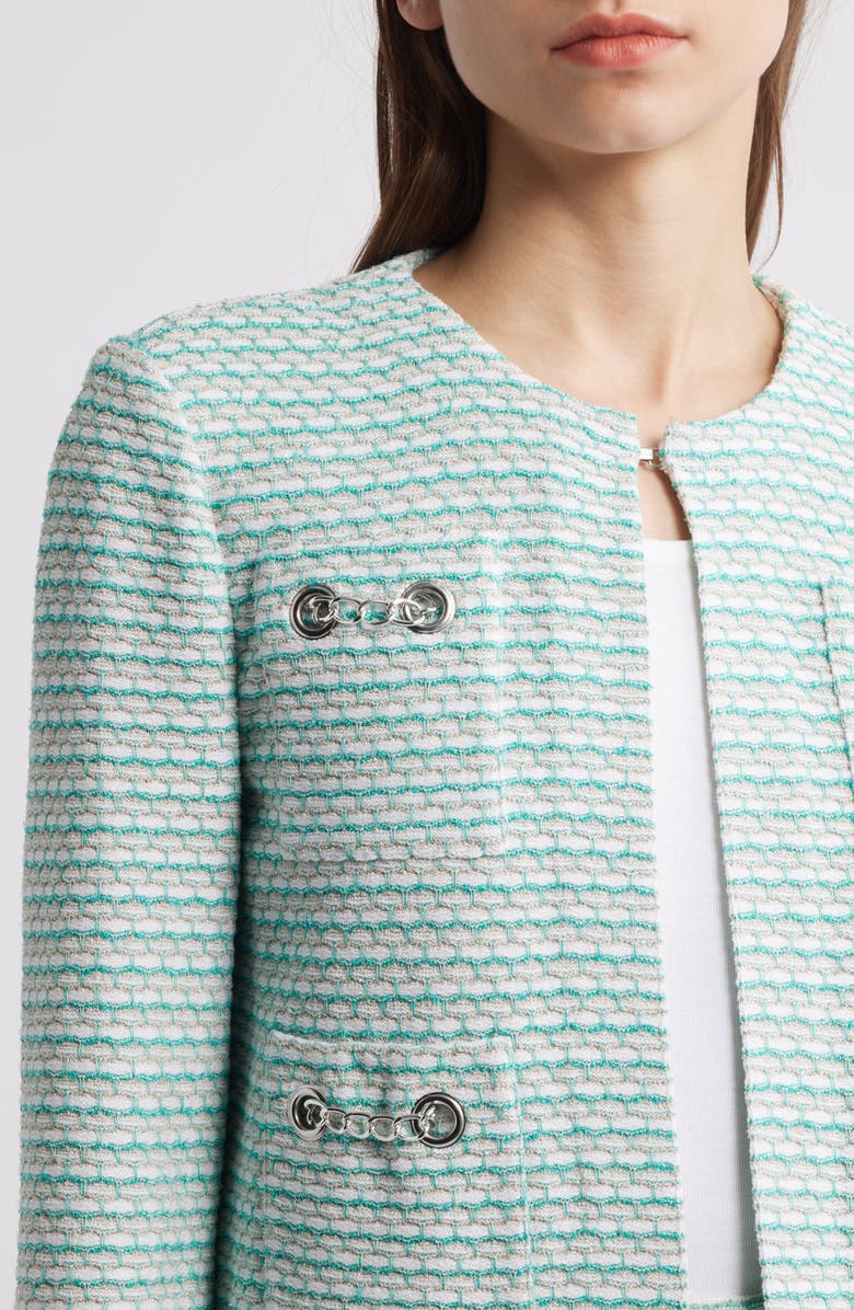 Ming Wang x Tanya Foster Heritage Fit Textured Stitch Knit Jacket, Alternate, color, 