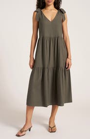 matty m. Louisa Shoulder Tie Linen Blend Sundress