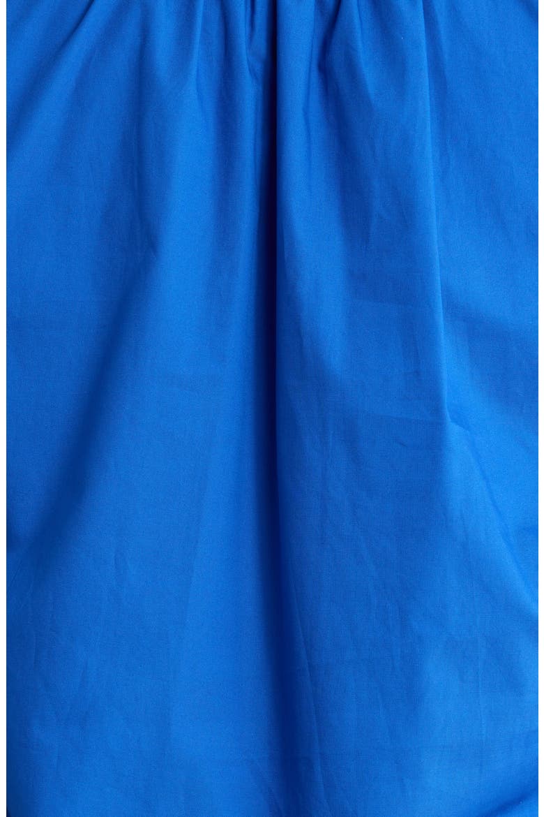 Ruffle Trim Cotton Poplin Shirt, Alternate, color, COBALT