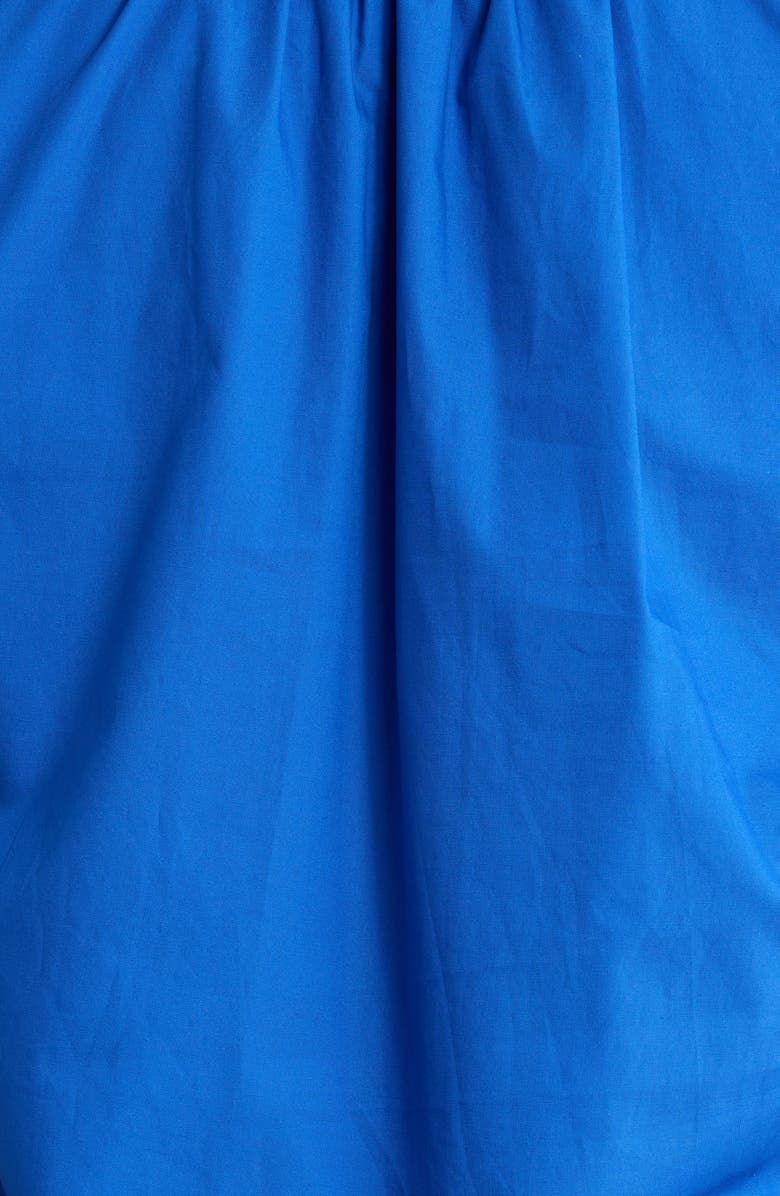 SUGARLIPS Ruffle Trim Cotton Poplin Shirt, Alternate, color, Cobalt