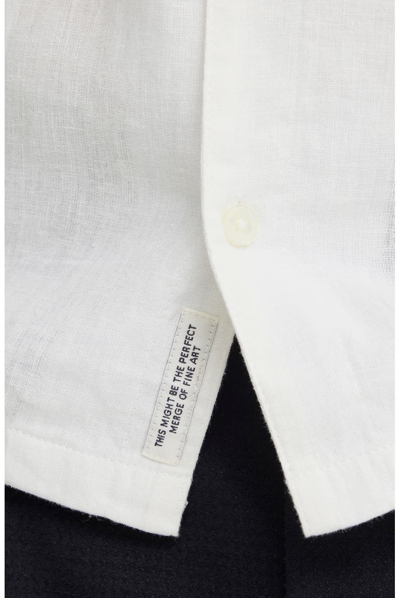 Sauby Linen Blend Camp Shirt, Alternate, color, SNOW WHITE