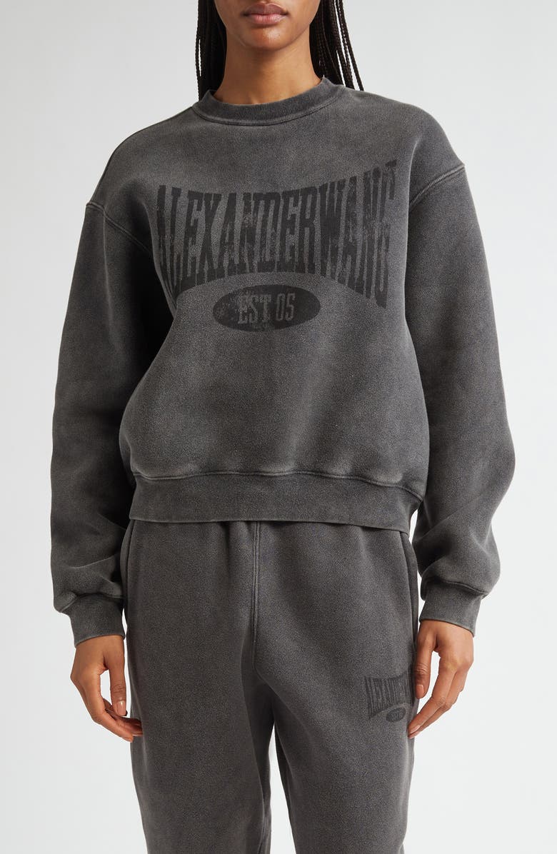 Alexander Wang Logo Graphic Crewneck Sweatshirt, Main, color,