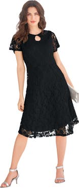 Roaman's Keyhole Lace Dress