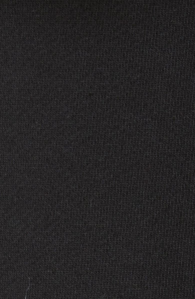 AMIRI Hybrid Denim & Terry Graphic Zip Crop Hoodie, Alternate, color, 